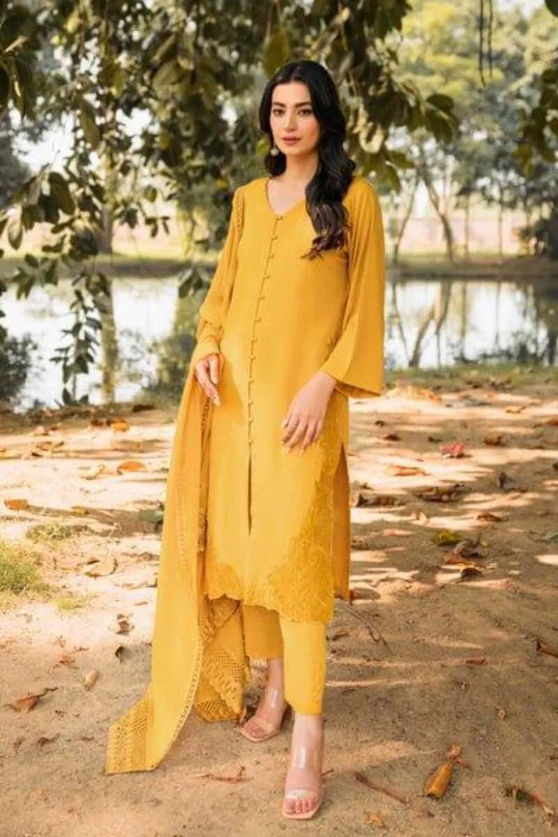 Natasha Kamal - Mustard Coord Set with Dupatta - 3 Pieces