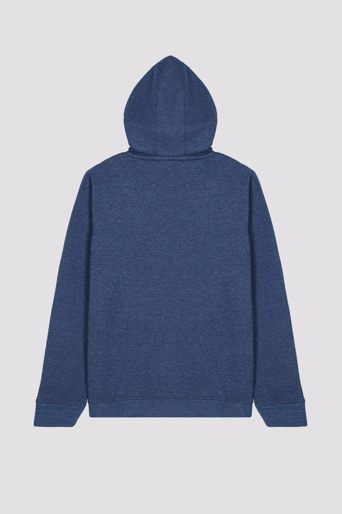 Navy Blue Melange Turtle Neck Hoodie (Plus Size) - W23 - MH0064P