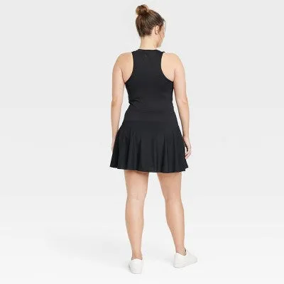 New - Women's Zip-Front Mesh Active Dress - All In Motion Black XS