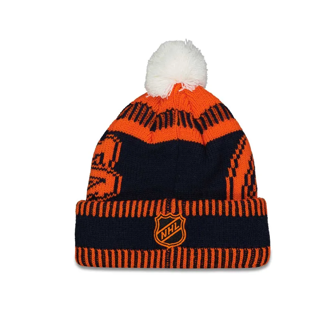 NHL - Kids' (Youth) Edmonton Oilers Script Cuffed Knit Hat (HK5BOHDD5 OIL)