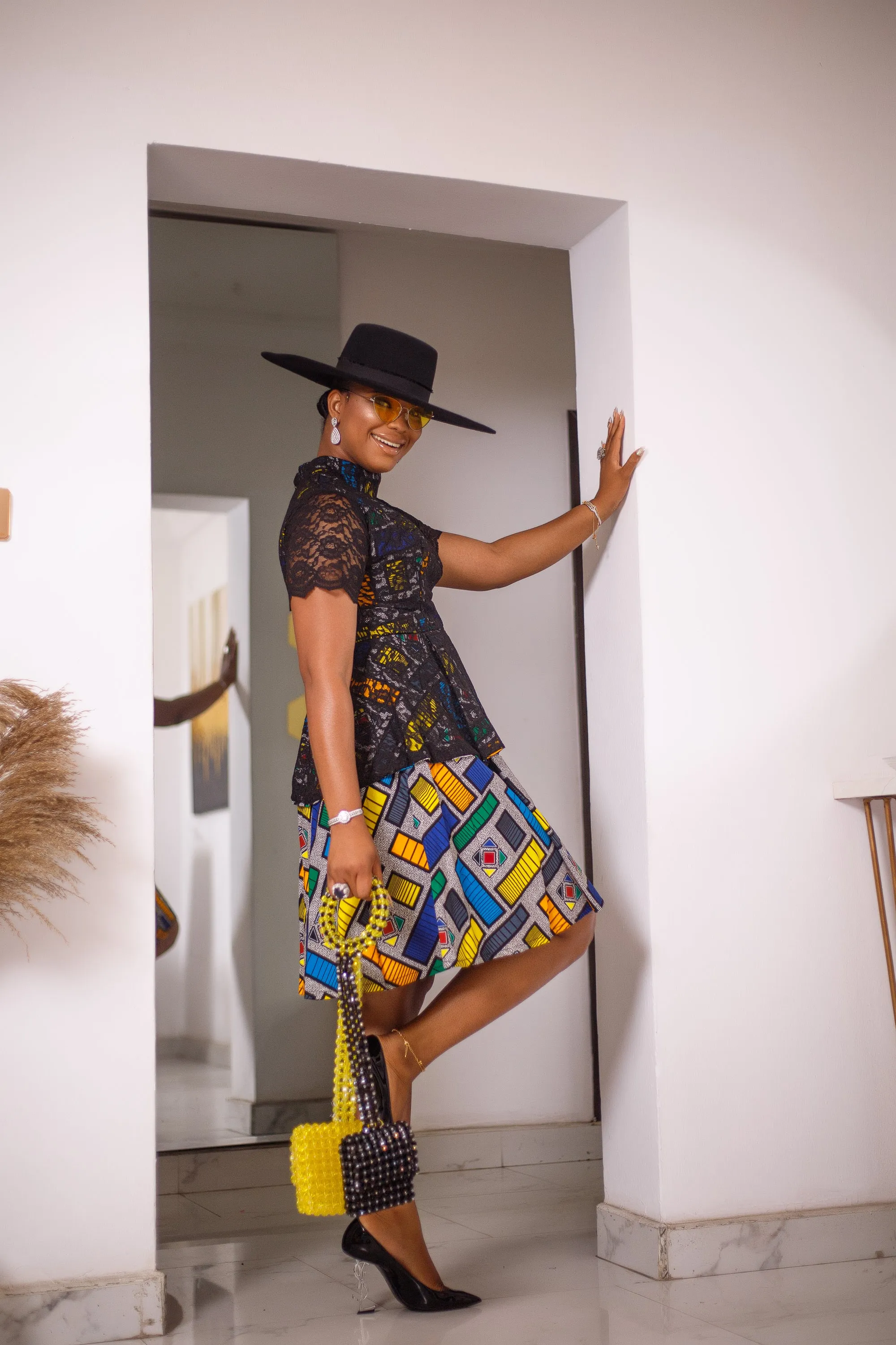 NKECHI AFRICAN PRINT MIDI DRESS