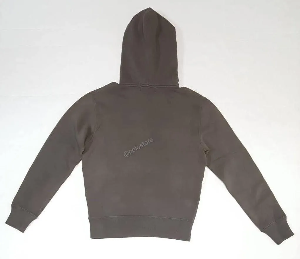 Nwt Double RRL Faded Black Logo Spellout Fleece Hoodie