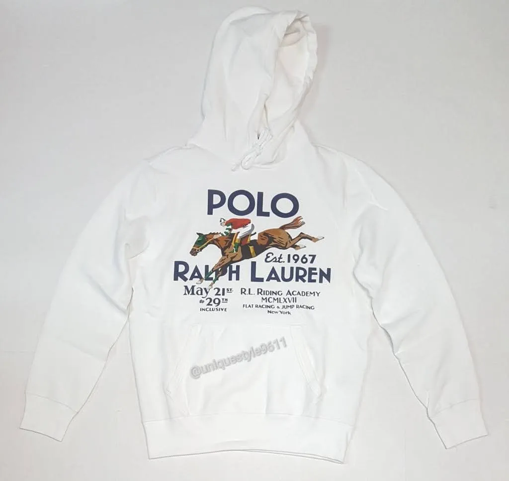 Nwt Polo Ralph Lauren White Equestrian Hoodie