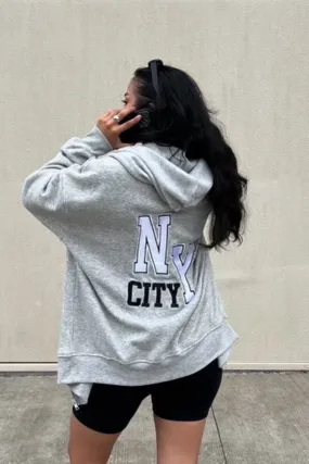 NYC Embroidered Fleece Zip Hoodie