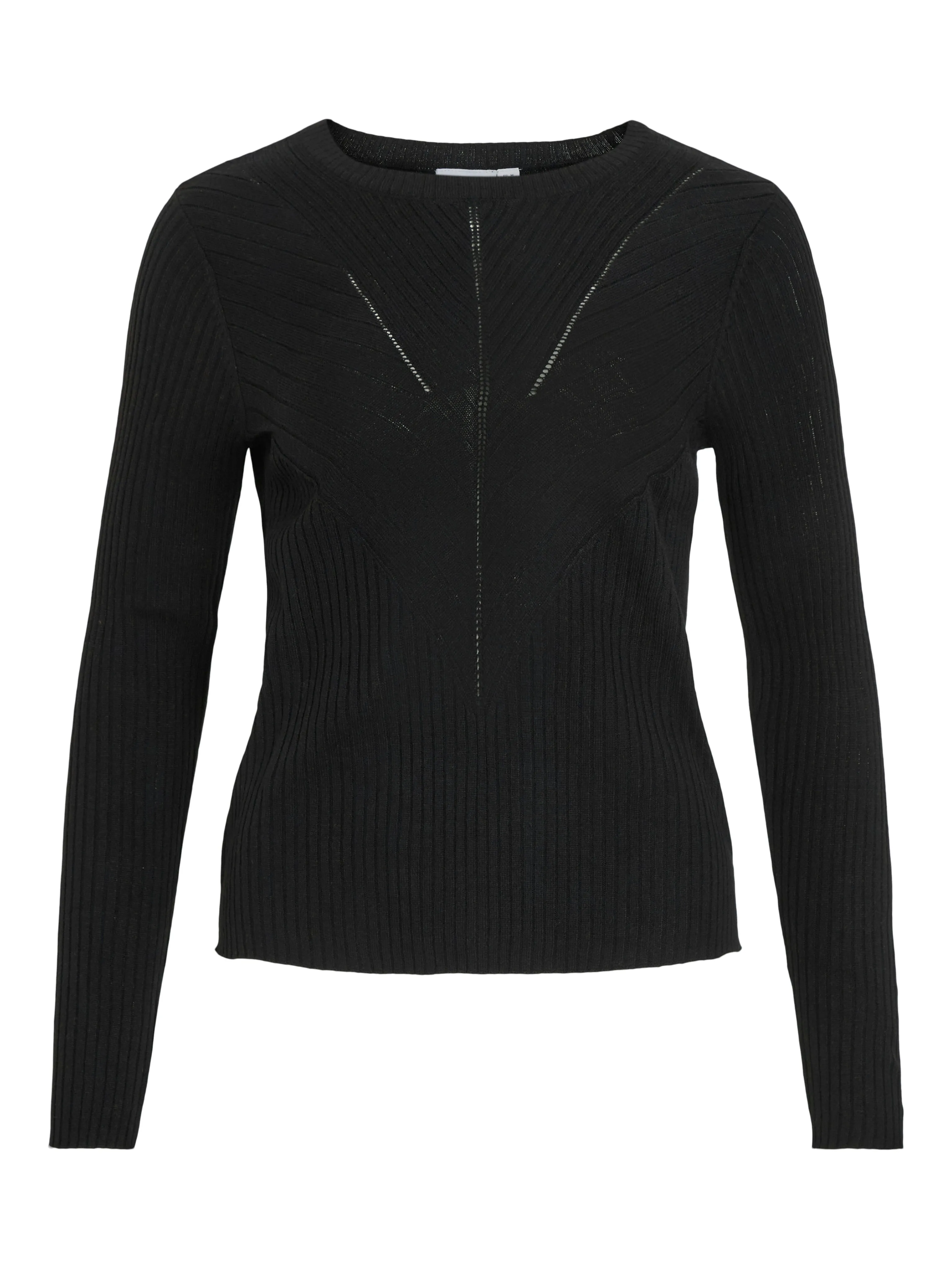 Olina O-Neck Knit Top (Black Beauty)