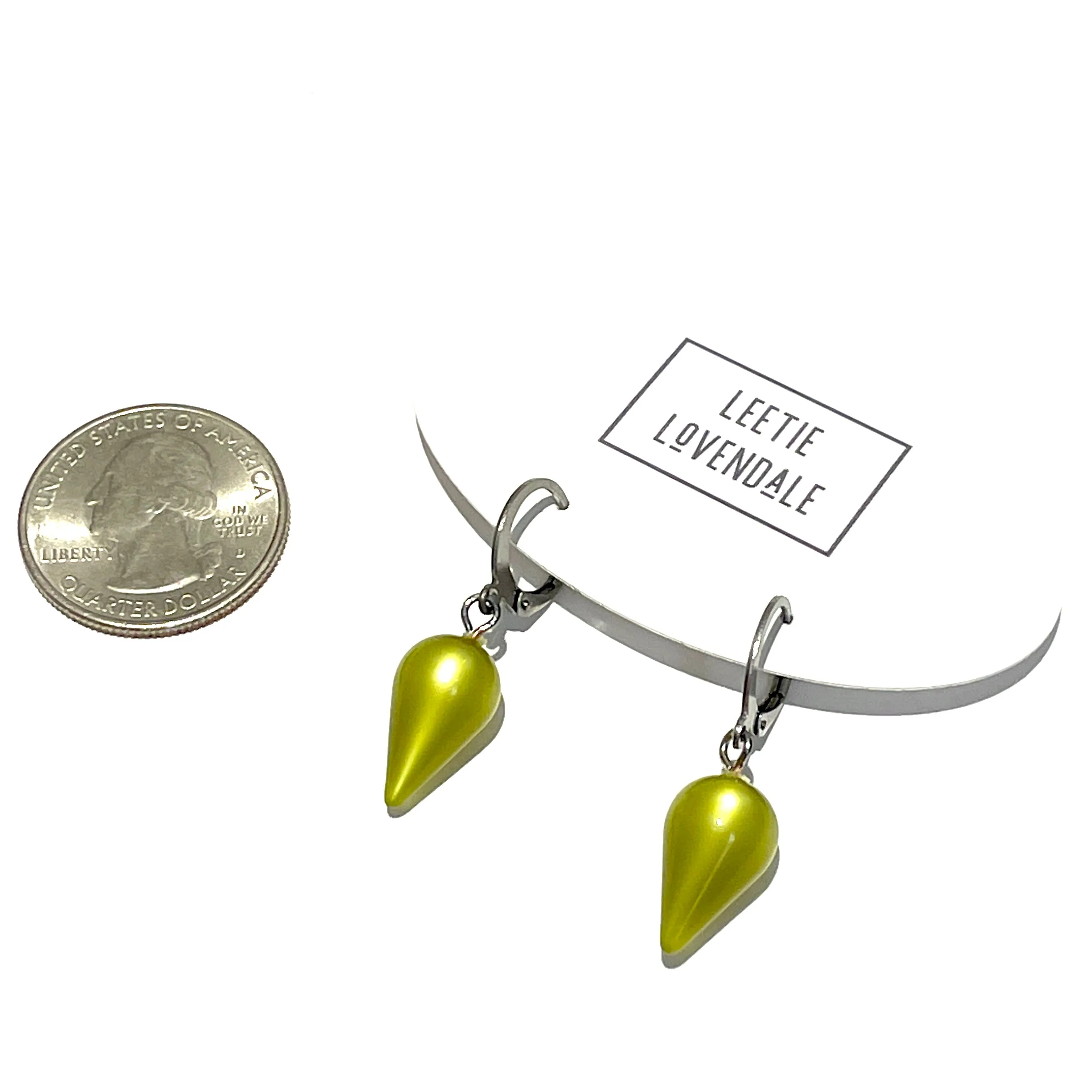 Olive Green Moonglow Midi Spike Cuff Hoops