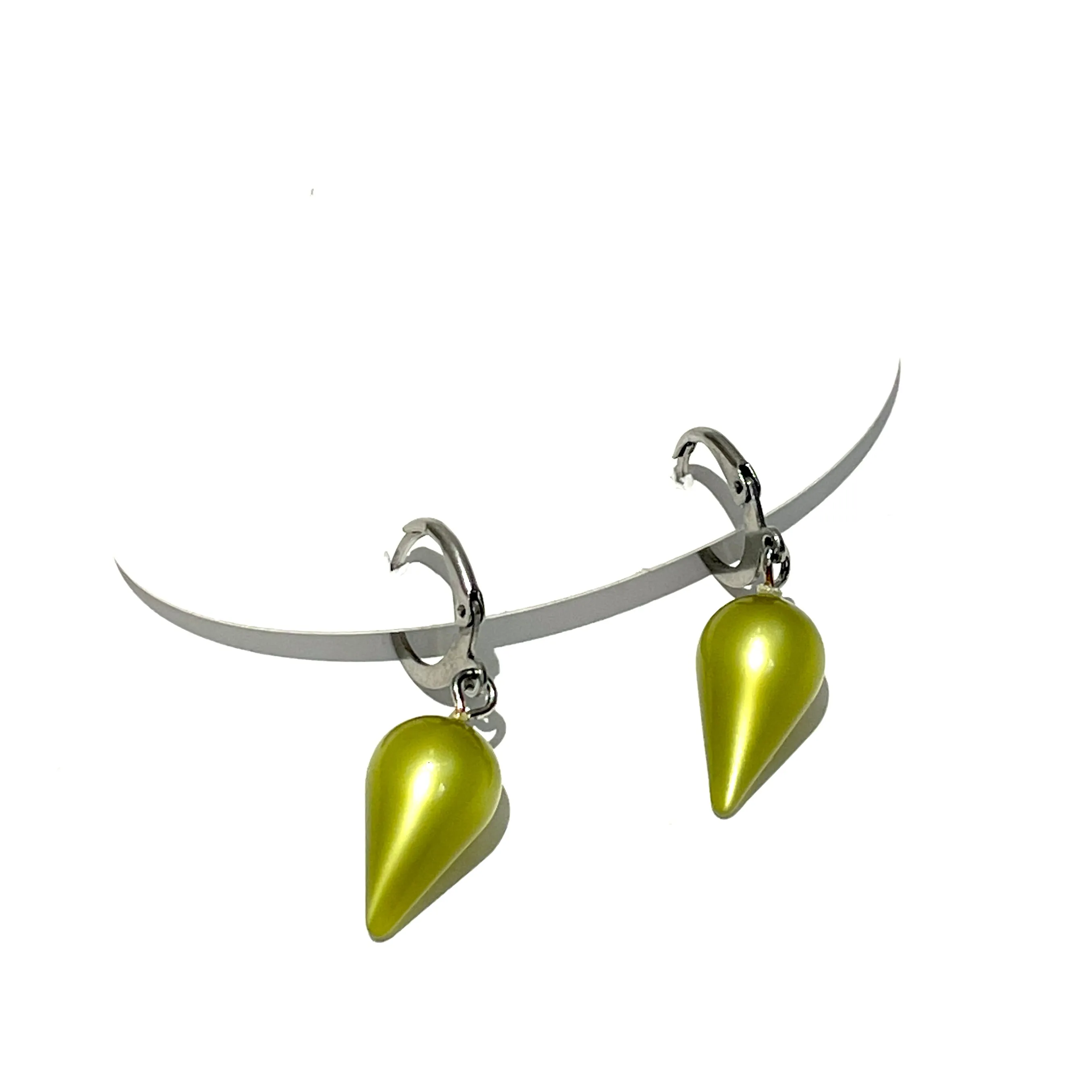 Olive Green Moonglow Midi Spike Cuff Hoops