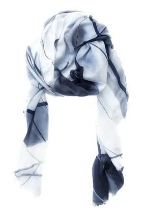 Oversized Square Italian Cashmere Blend Scarf - Urban Geometry, Australia