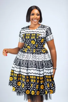 OZINNA AFRICAN PRINT MIDI DRESS