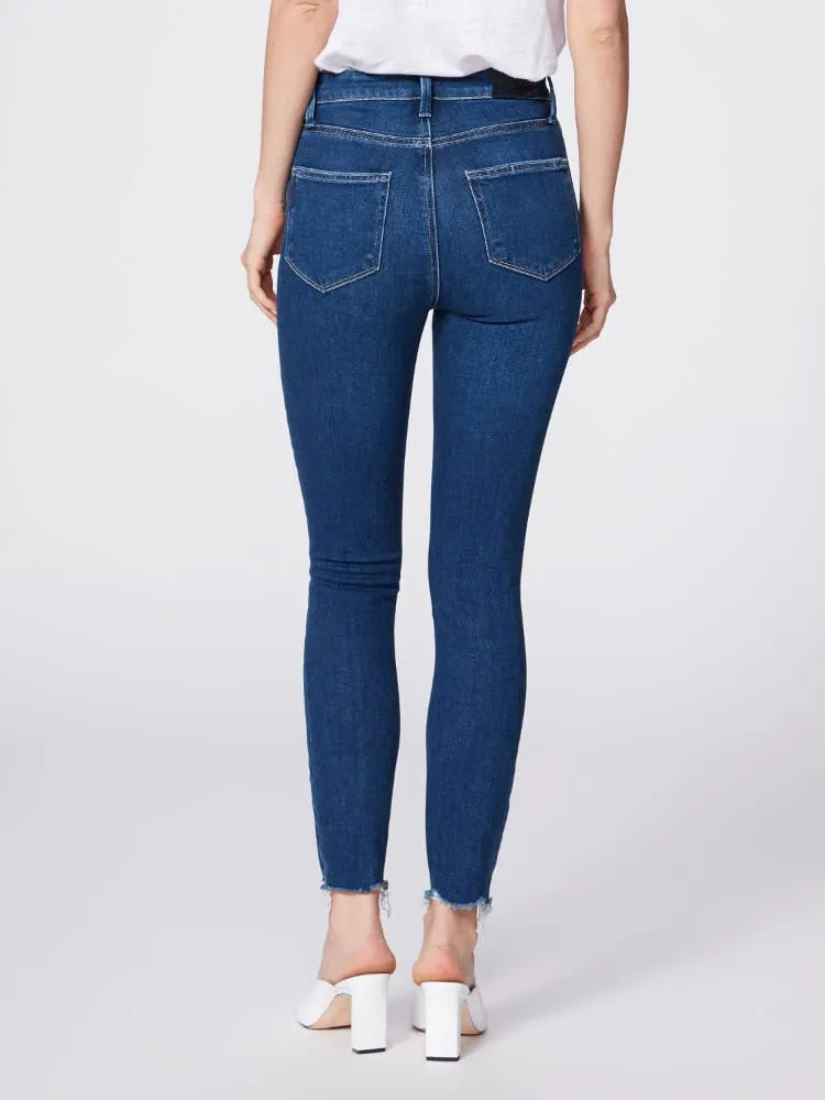 Paige Margot Ankle Jeans With Raw Hem Blue