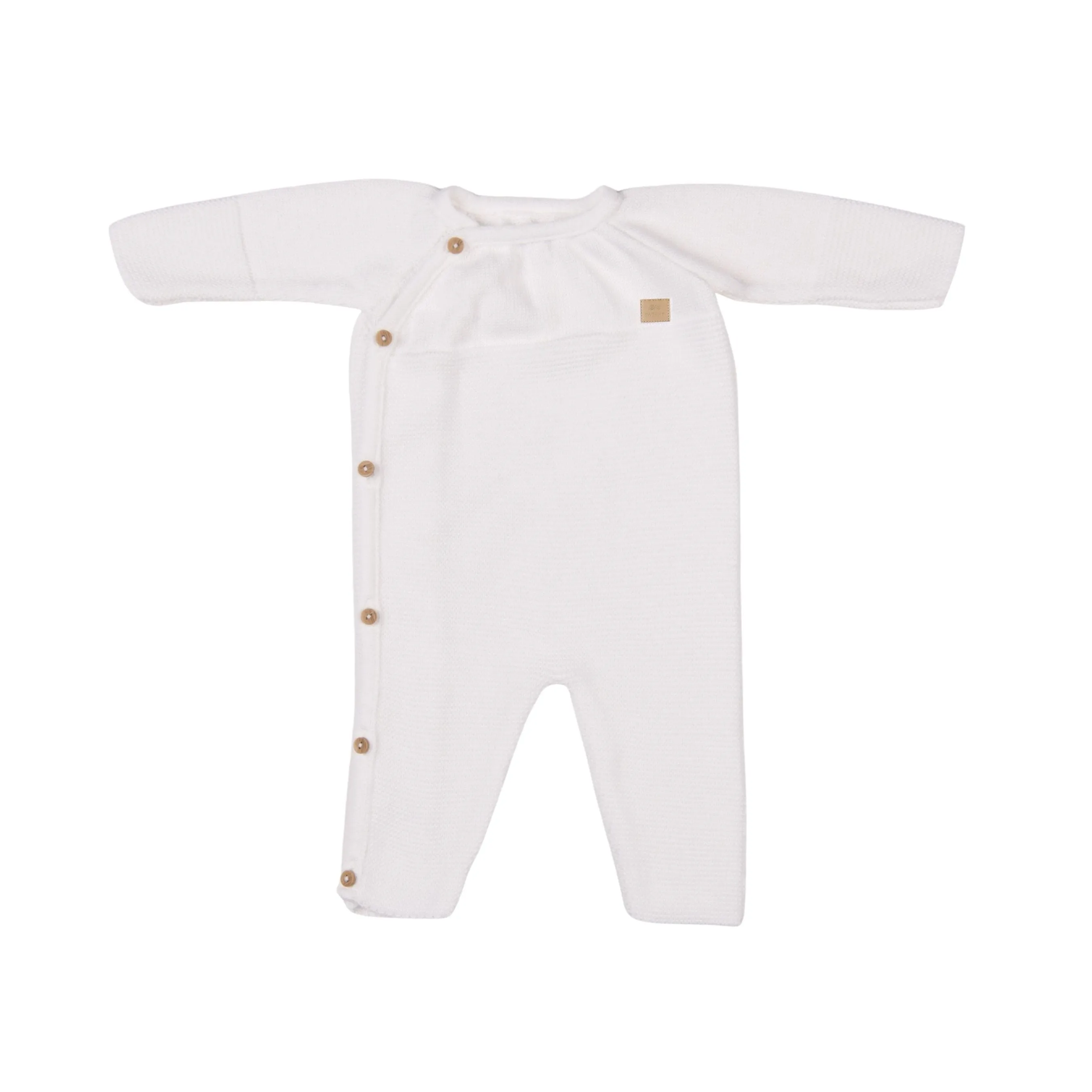 PETIT SWEENY | Baby White Organic Cotton Knit Jumpsuit