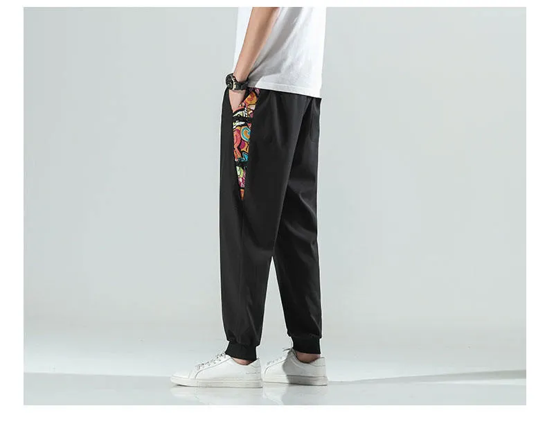 Plus Size Cropped Pants Chinese Style Men's Trendy Casual Pants