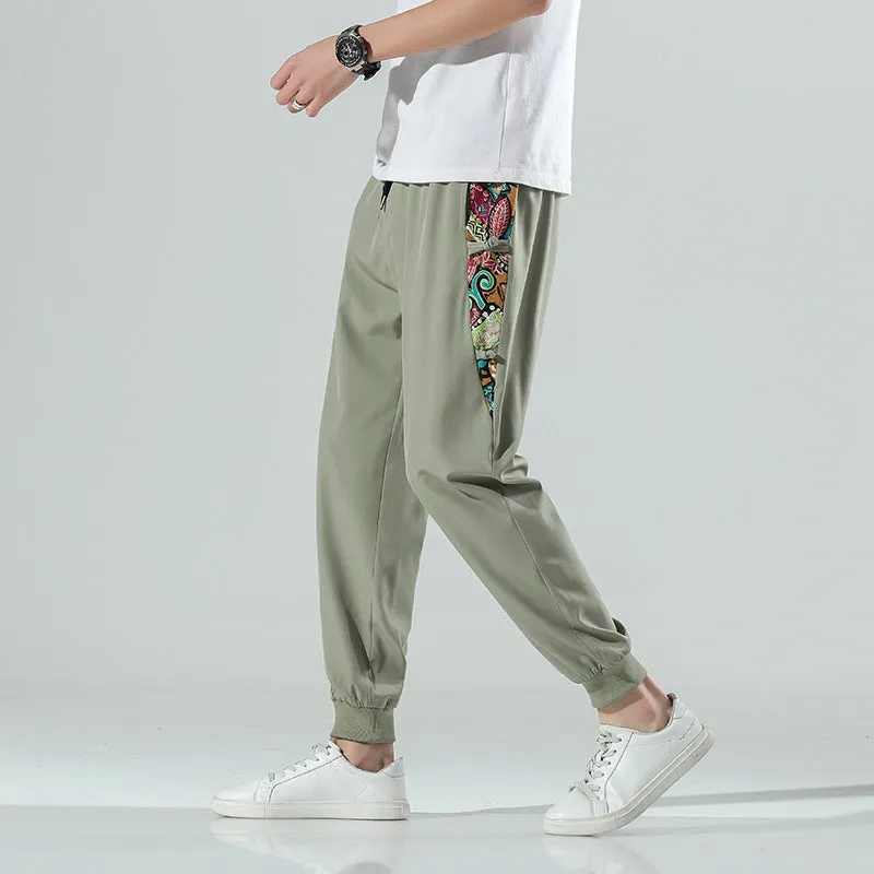 Plus Size Cropped Pants Chinese Style Men's Trendy Casual Pants