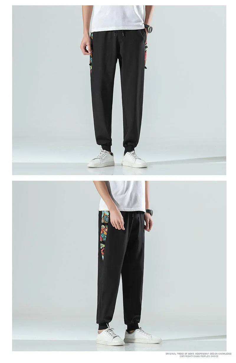 Plus Size Cropped Pants Chinese Style Men's Trendy Casual Pants