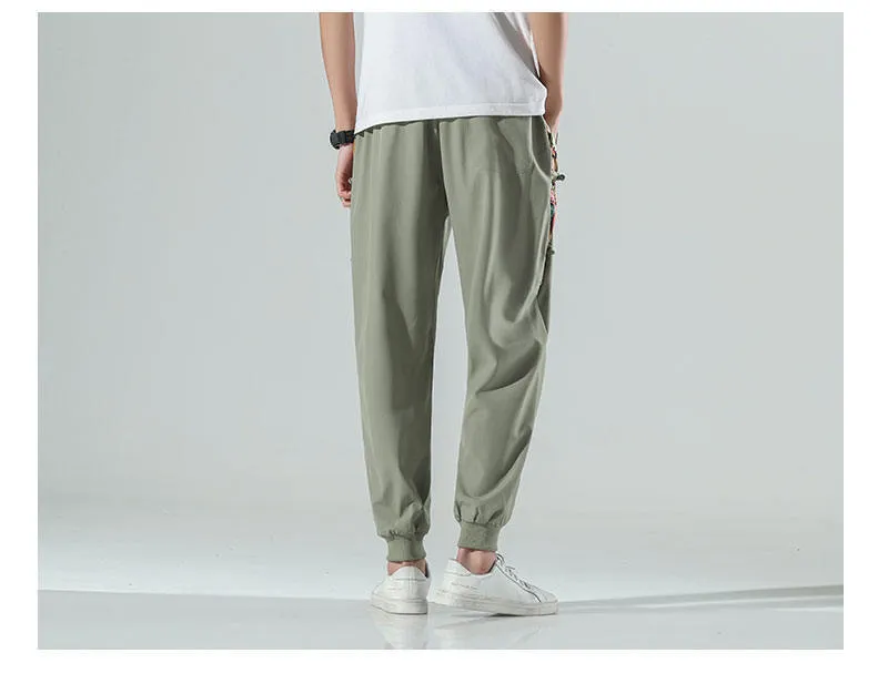 Plus Size Cropped Pants Chinese Style Men's Trendy Casual Pants