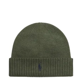 Polo Ralph Lauren Signature Pony Wool Beanie Classic Olive Heather