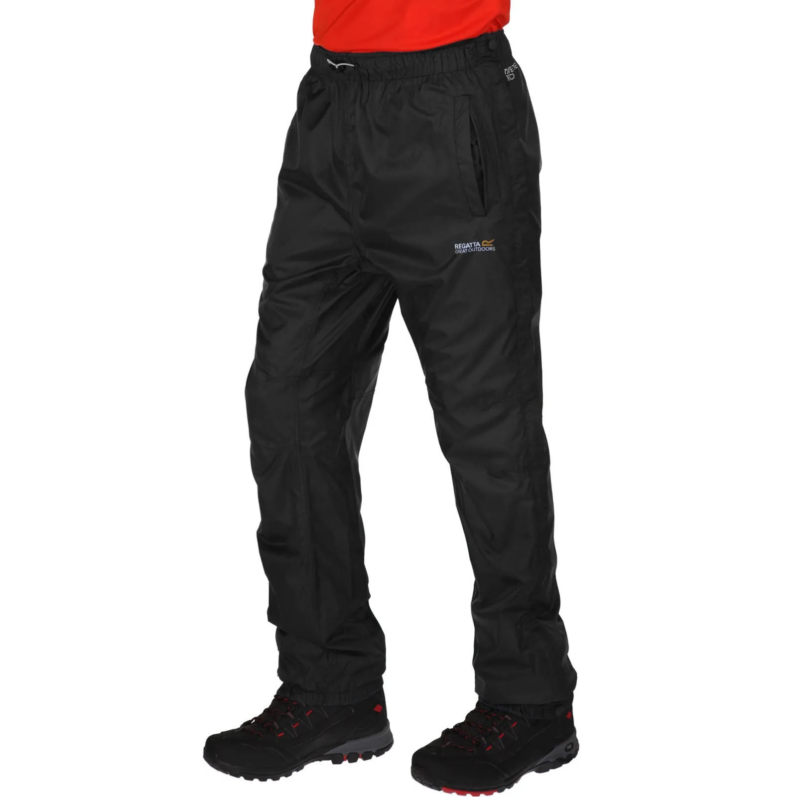 Regatta Mens Active Packaway Hiking Waterproof Overtrousers - Black