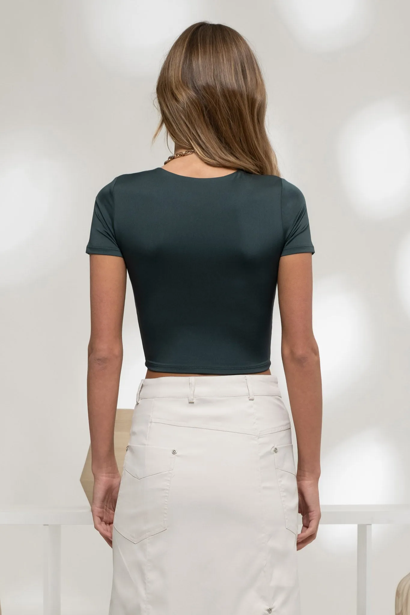 REVERSIBLE ROUND NECK SHORT SLEEVE CROP TOP