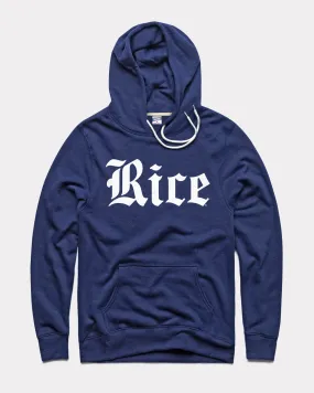 Rice Owls Script Navy Hoodie