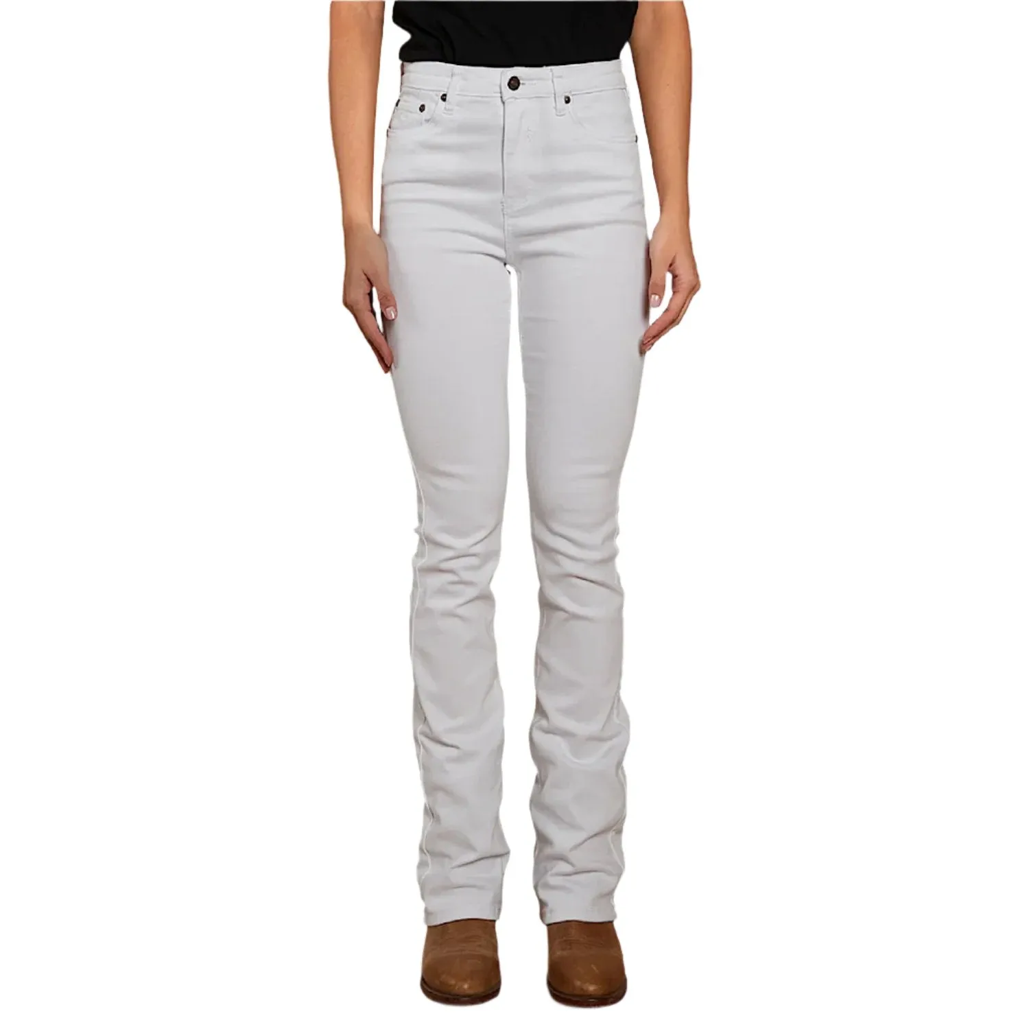 Ringers Western Women's Penny High Rise Bootleg Jean - White