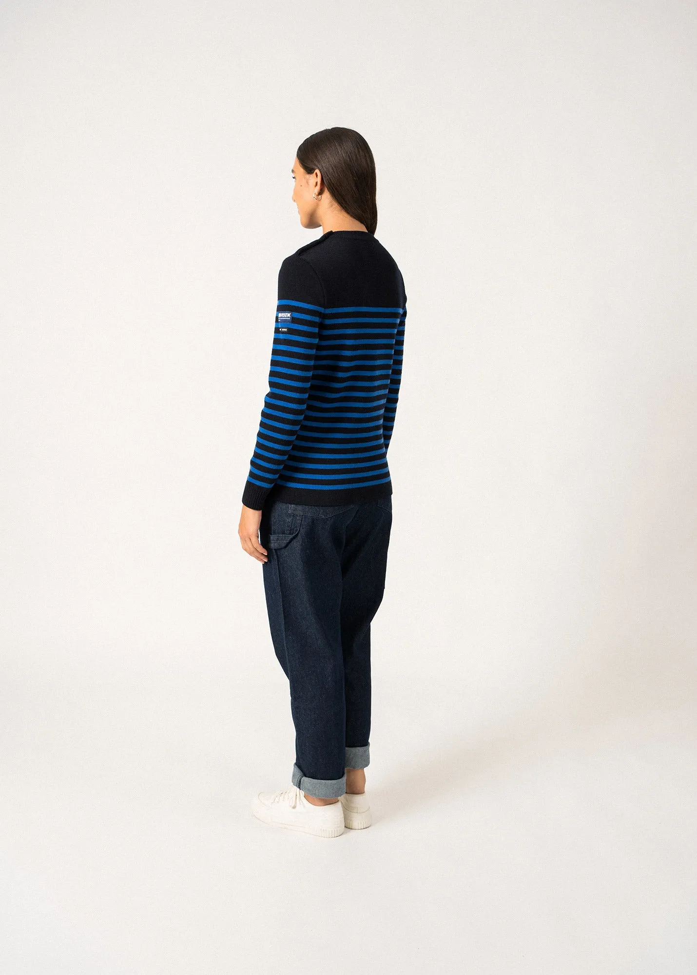 Rives sailor jumper in wool - buttoned round neck (INSIGNE/OXYGENE)