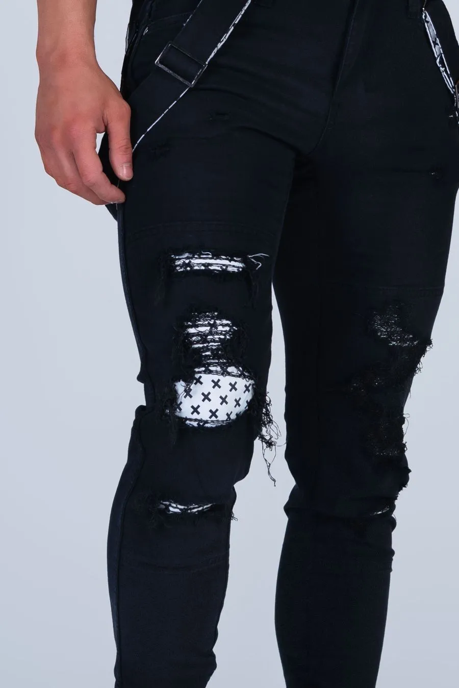 Romey Phucked Up Strapped Denim (Double Black)