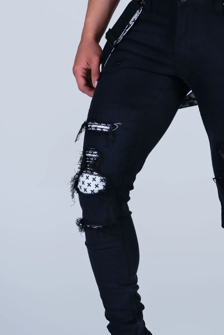 Romey Phucked Up Strapped Denim (Double Black)