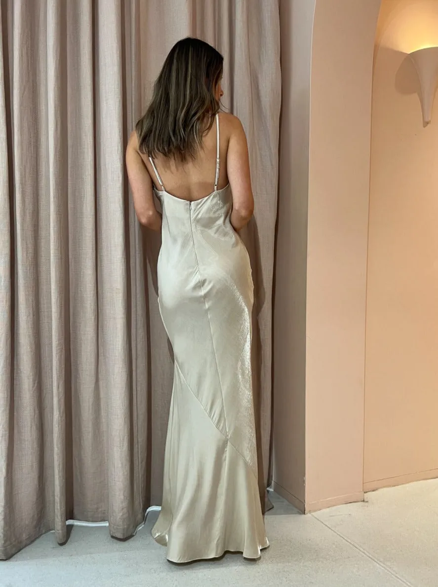 Rumer Illusion X Gown in Nude