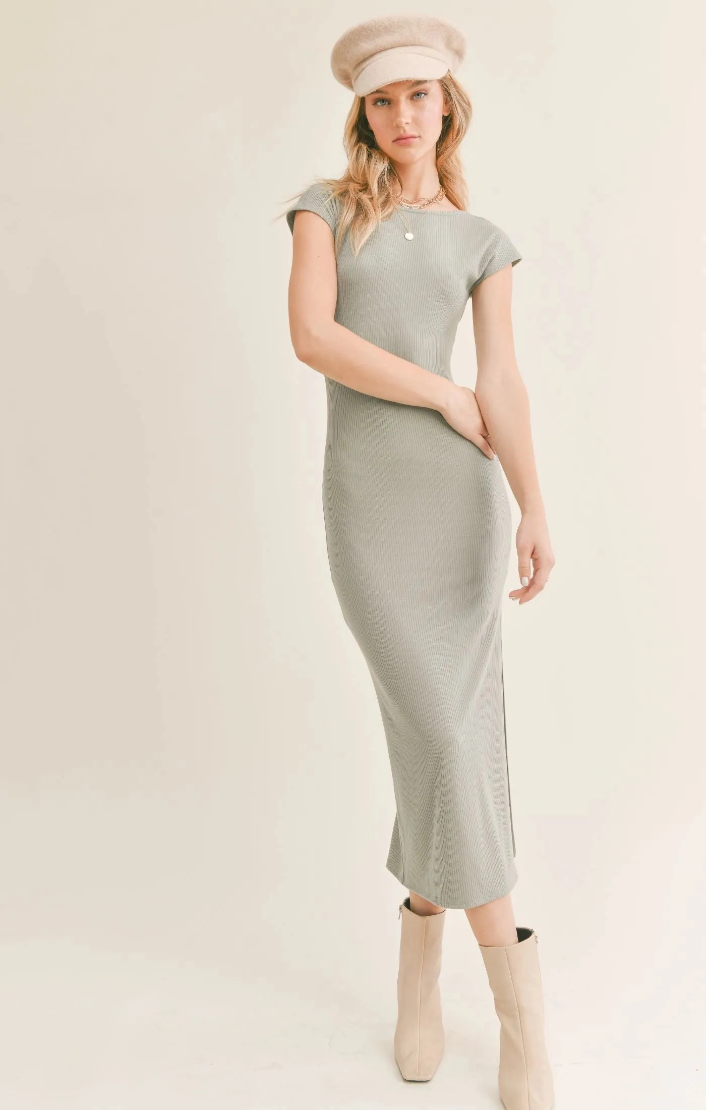 Sage the Label She's Effortless Open Back Midi Dress