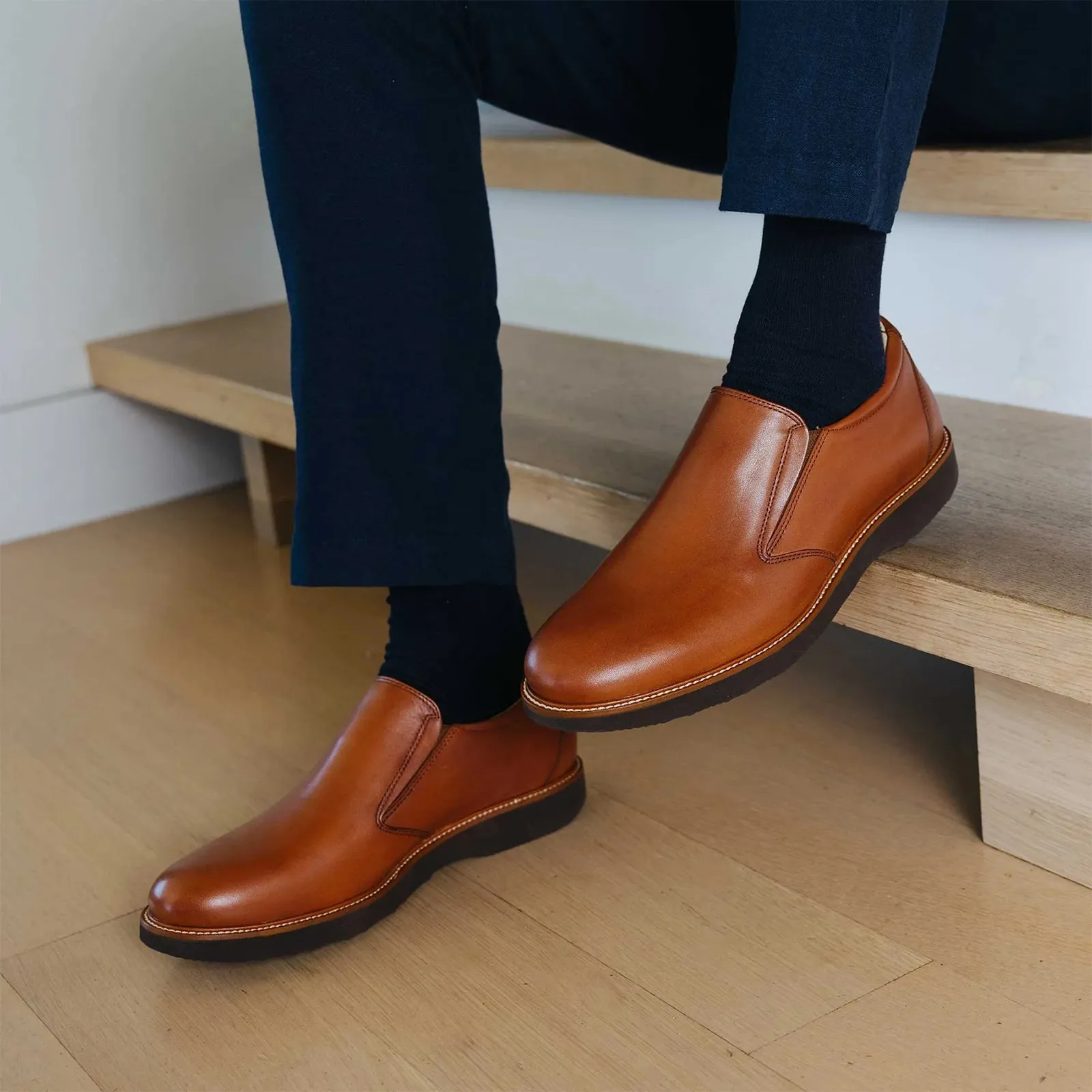 Samuel Hubbard Frequent Traveler Loafer (Men) - Whiskey Tan Leather