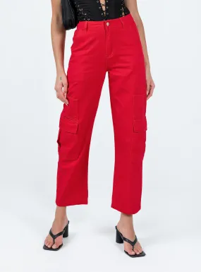 Schafer Wide Legs Jeans Red