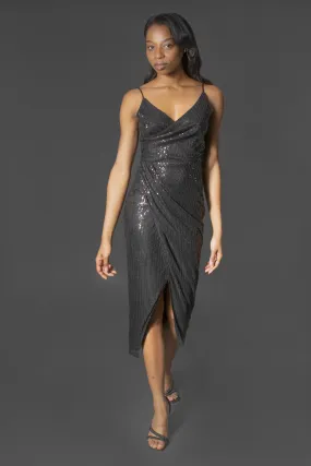 SEQUIN MIDI DRESS