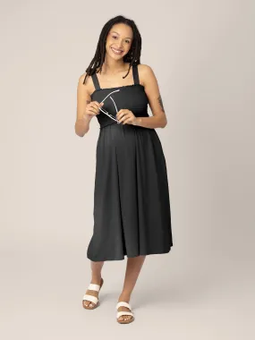 Sienna Smocked Maternity & Nursing Dress | Black