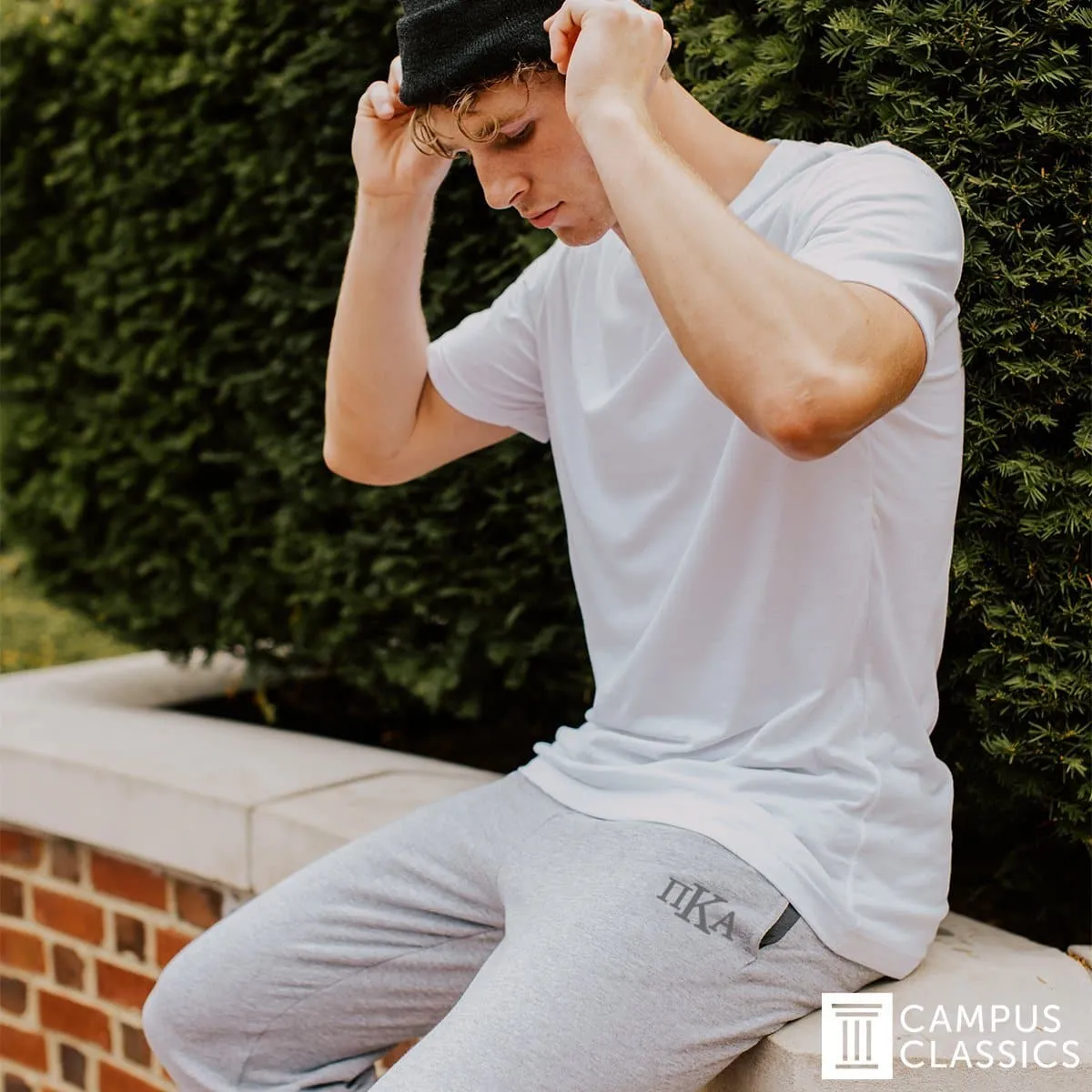 Sig Tau Heather Grey Contrast Joggers