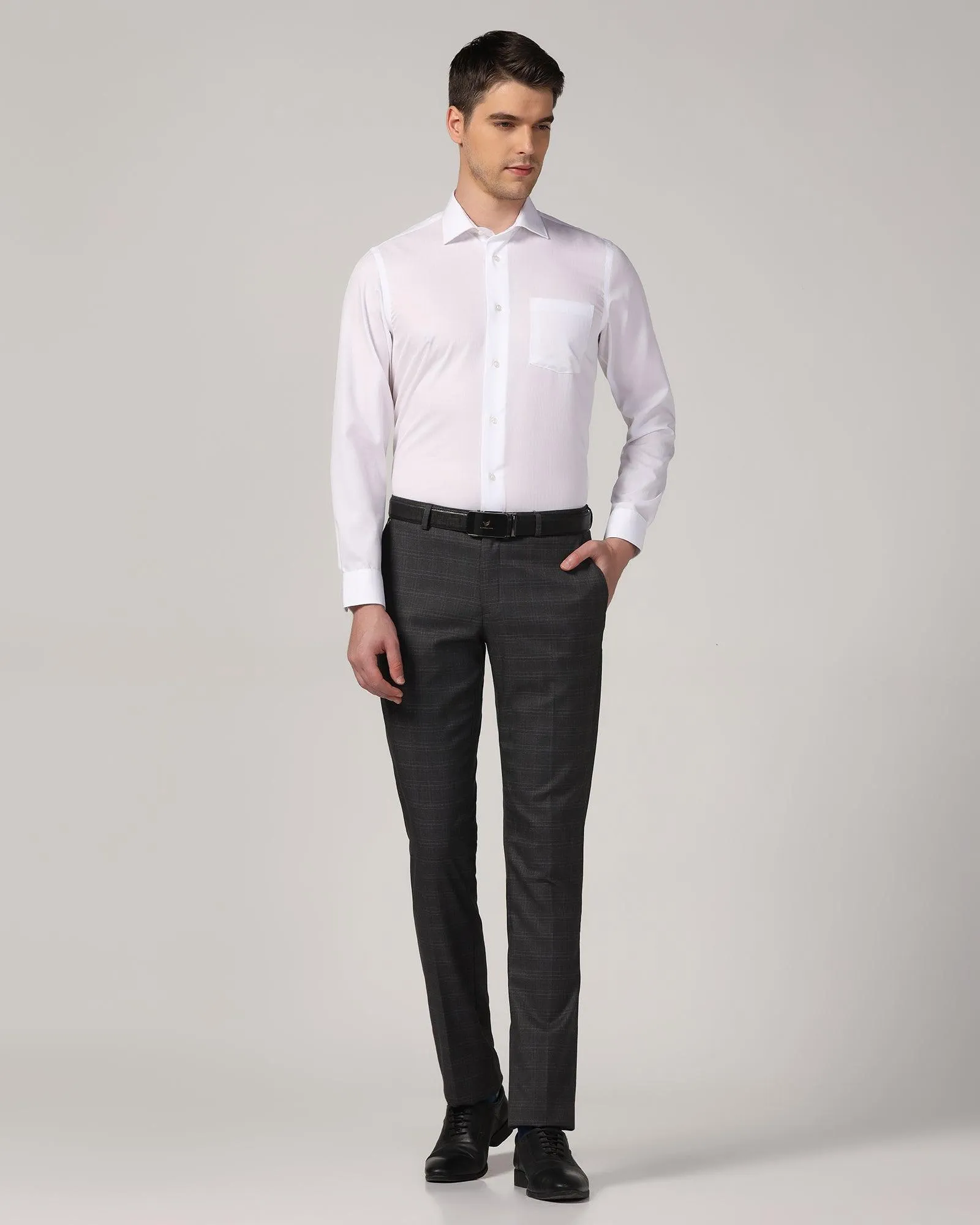 Slim Comfort B-95 Formal Grey Check Trouser - Monic