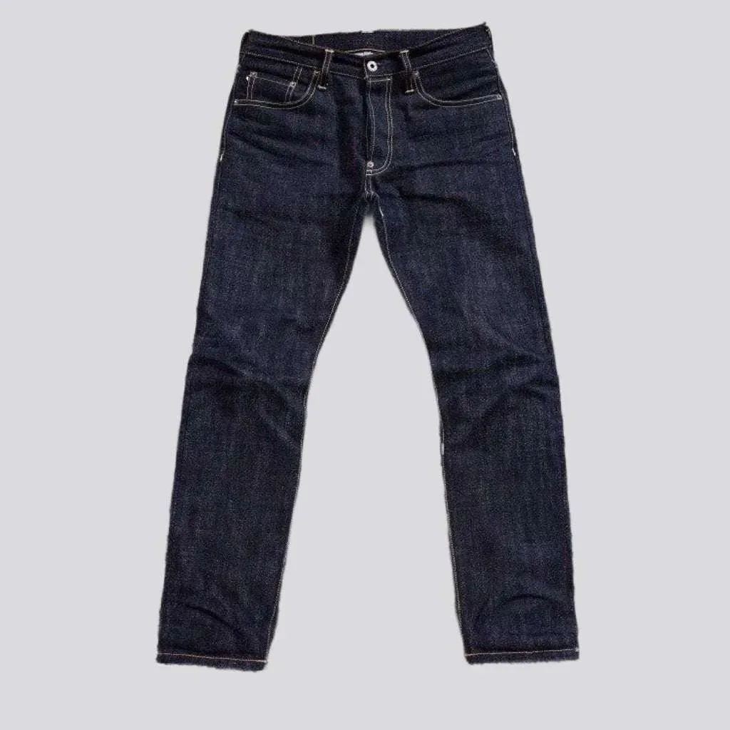 Slim dark wash men's selvedge jeans