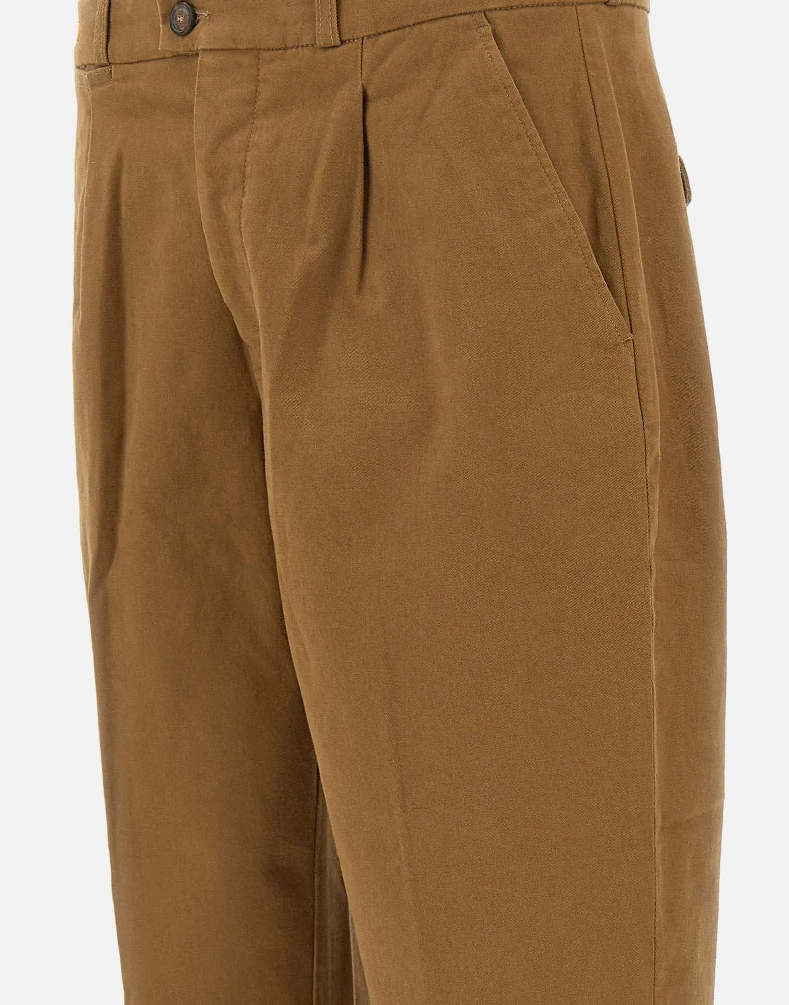 Slim Fit Camel Stretch Trousers