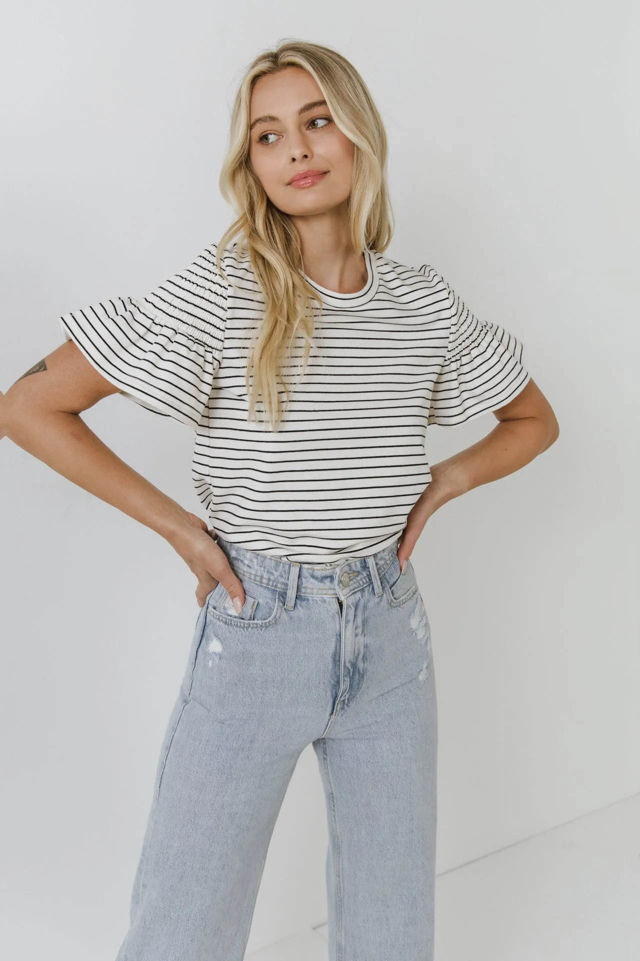 Smocked Stripe Top