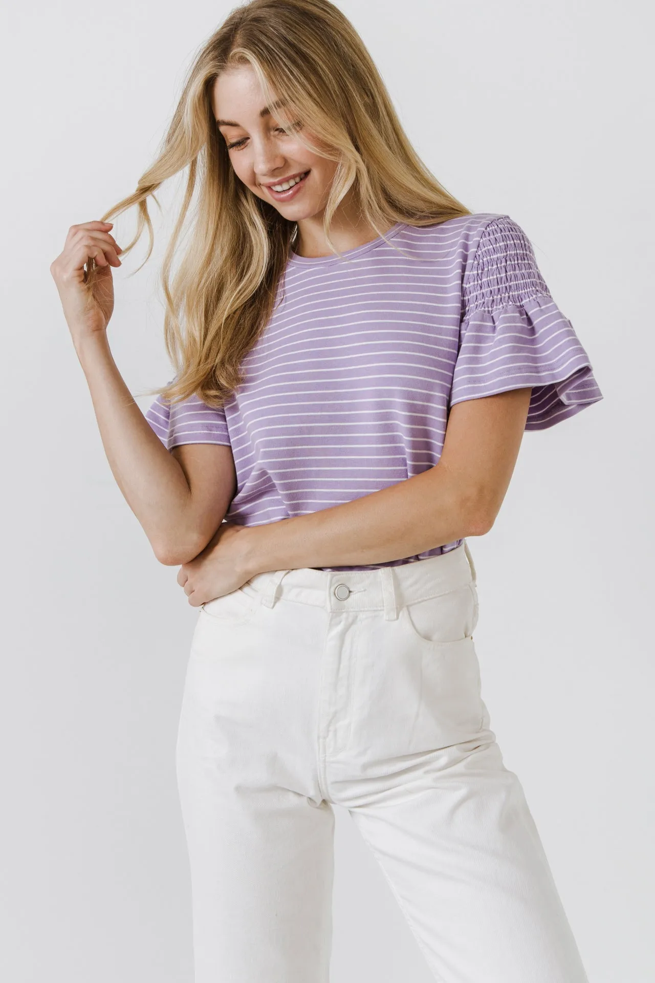 Smocked Stripe Top