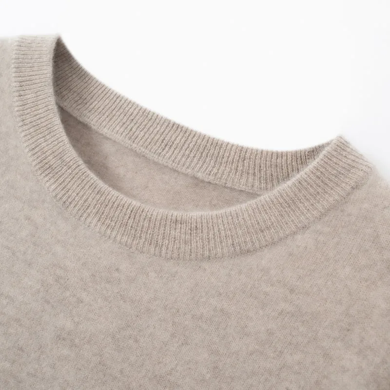 Solid Crew Neck Cashmere Sweater