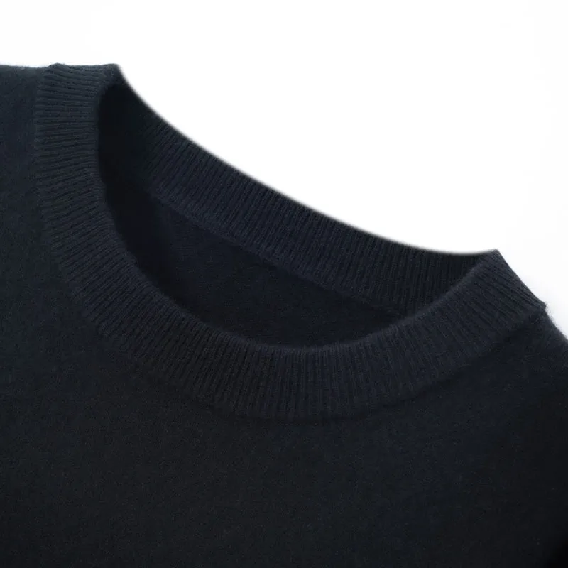 Solid Crew Neck Cashmere Sweater