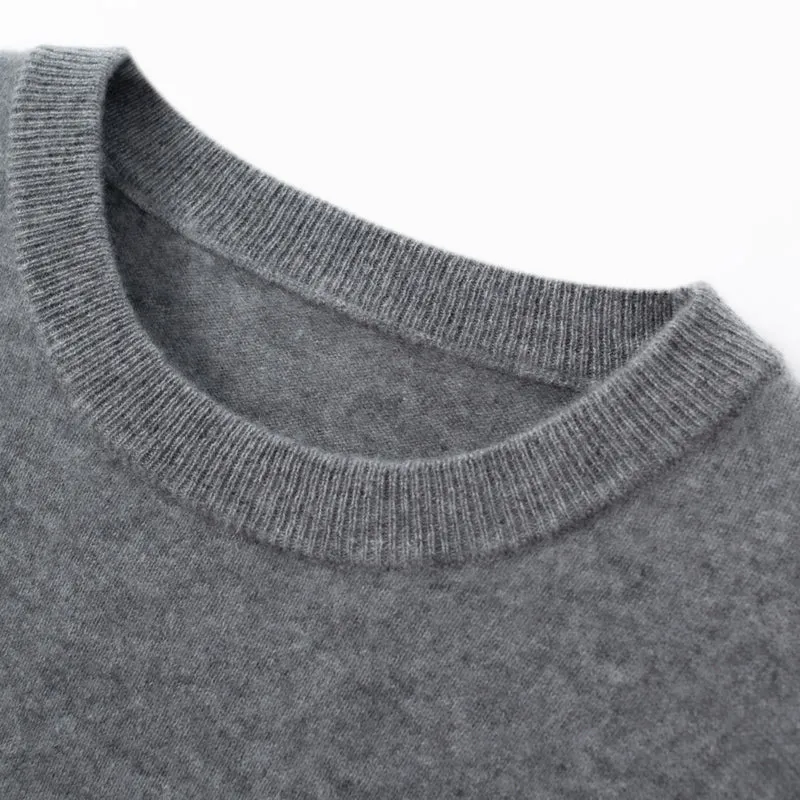 Solid Crew Neck Cashmere Sweater