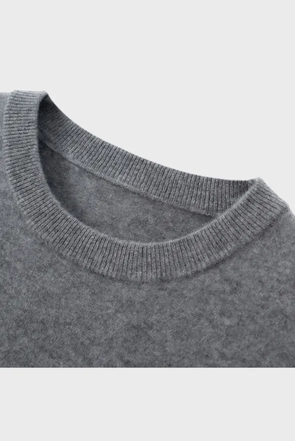 Solid Crew Neck Cashmere Sweater