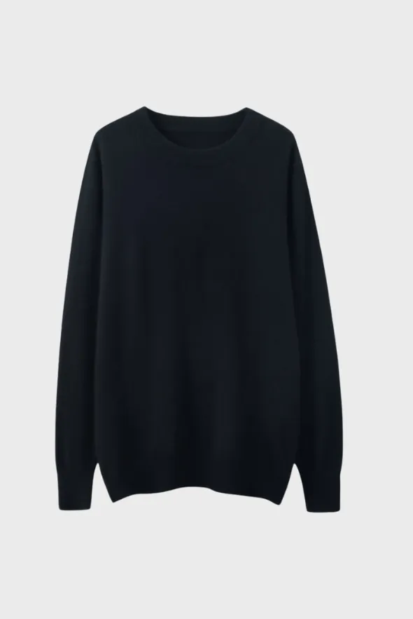 Solid Crew Neck Cashmere Sweater