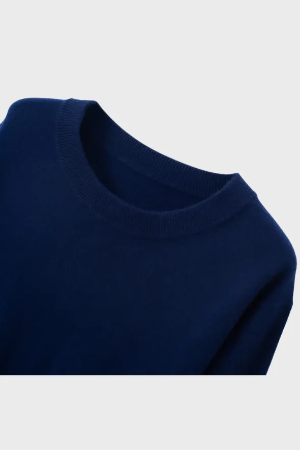 Solid Crew Neck Cashmere Sweater