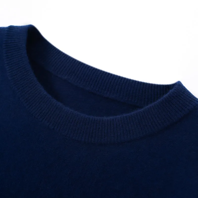 Solid Crew Neck Cashmere Sweater