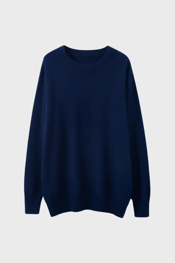 Solid Crew Neck Cashmere Sweater