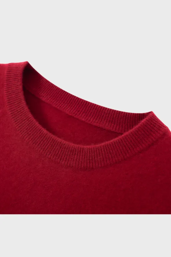 Solid Crew Neck Cashmere Sweater