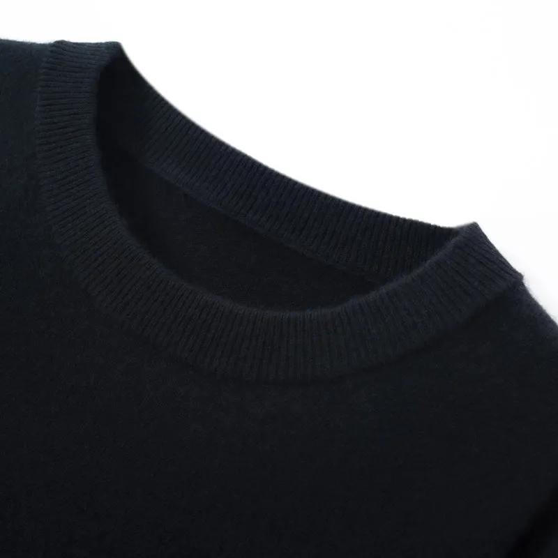 Solid Crew Neck Cashmere Sweater