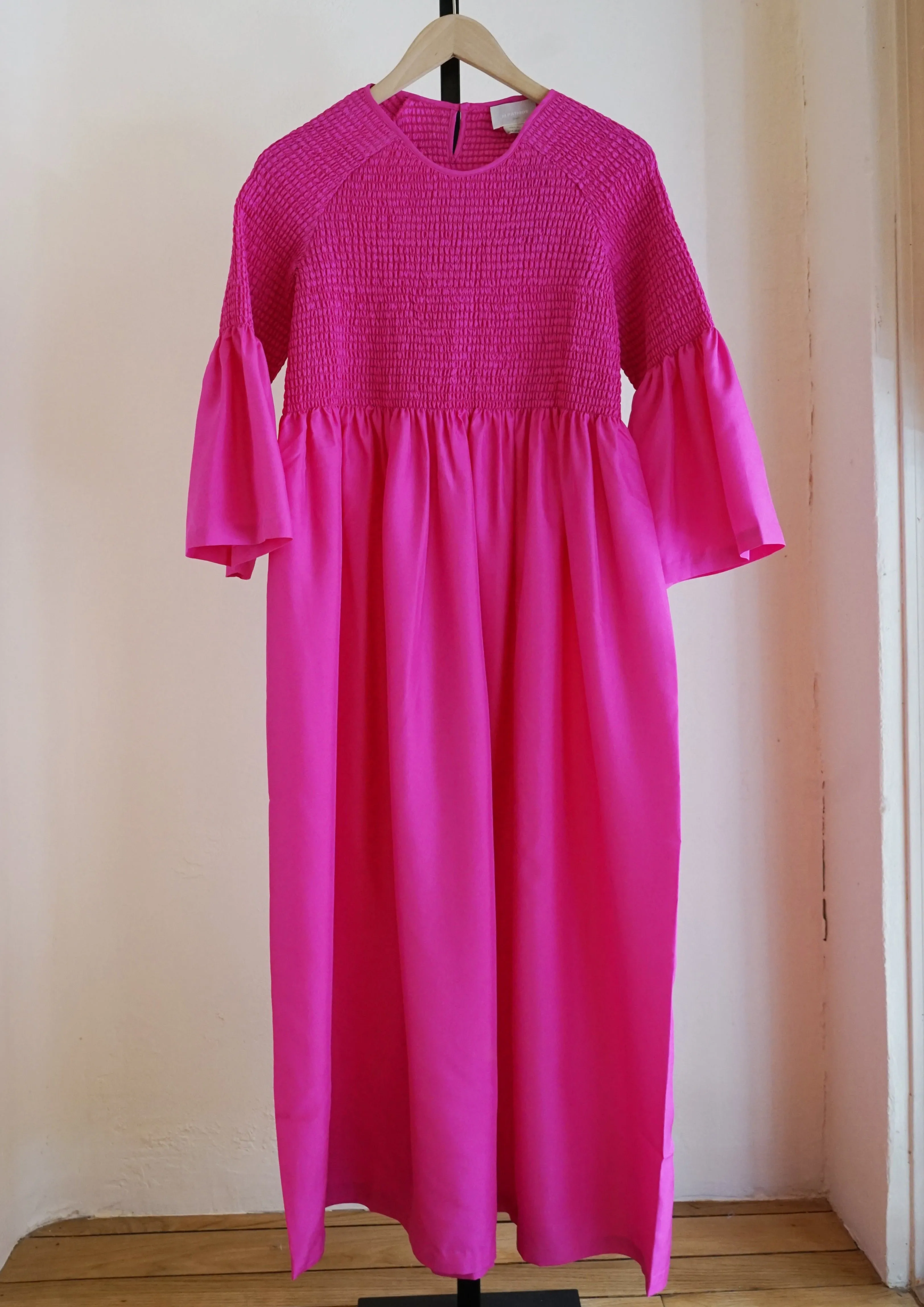 Stella Silk Dress, Fuchsia